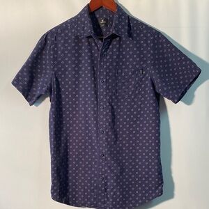 Stylish Navy Blue Patterned Men's Shirt